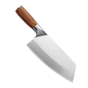 Custom Handmade Modern 7in Ambidextrous Cleaver <b>Knife</b> Stainless Steel Wooden Handle Leather Sheath Dishwasher Safe Extra <b>Sharp</b> - Product Image 6
