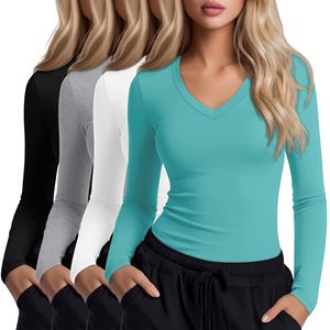 T-shirt de sport respirant à compression pour femme, séchage rapide, idéal pour la course, le fitness et l'entraînement en extérieur - Product Image 3