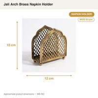 Porte-serviettes vintage en laiton antique de 12 cm, durable, en forme d'arche Jali, fait main, décoration de table et accessoire pour la maison, les hôtels et les mariages