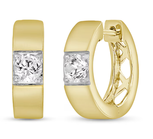 <b>Hoops</b> Earrings Diamond Earrings Gold and <b>Silver</b> Earrings Lab Grown Diamonds Earrings <b>Hoops</b> Fine Jewelry for Women - Product Image 2