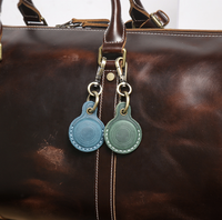 Étui de protection porte-clés pour traceur GPS anti-perte, support de traceur en cuir de vachette vintage avec mousqueton détachable pour le camping