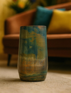 Jarrón de Flores de Aluminio Hecho a Mano, Estilo Americano, Diseño Antiguo, con Acabado de Latón Antiguo, Tamaños Personalizables para Uso Doméstico - Product Image 1