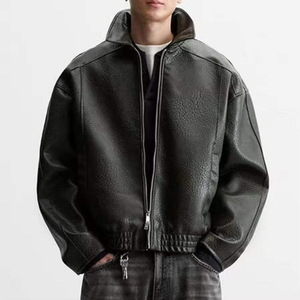 Manufacturer Custom Embossed Leather <b>Jacket</b> Vintage Varsity <b>Man</b> <b>Jackets</b> Oversized Faux Leather <b>Jacket</b> - Product Image 1