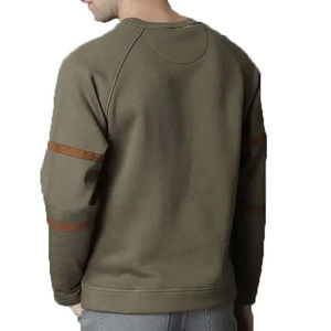 Men's Crew Neck Raglan Sleeve Pullover Solid Color <b>Knitted</b> Sweatshirt Regular Fit Cotton Autumn Casual Wear - Product Image 2