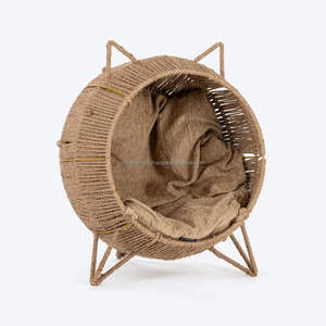 เบาะนั่งเก้าอี้สุนัขแมวทอมือของผู้หญิงเบาะปอกระเจาโครงเหล็กที่แข็งแรงสำหรับฤดูใบไม้ผลิ - Product Image 2