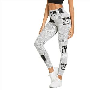 100% algodón diseño personalizado pantalones de gimnasio de cintura alta para mujeres Maxi Fitness Leggings para Yoga correr y entrenamiento sublimación - Product Image 3