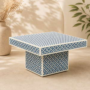 Support à gâteau élégant en os incrusté avec base en laiton, piédestal chic pour servir desserts et chocolats, idéal pour mariages, anniversaires, fêtes et décoration de table à la maison - Product Image 4