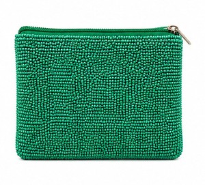 Beaded Wristlet Women's Bohemian Zipper Closure Handbag Green Seahorse Pattern Decorative Clutch Daily Use - Product Image 6