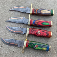 Lot de couteaux de chasse Damas mixtes avec étui – Livraison immédiate, stock disponible, vente en gros uniquement, option de sélection et d'assemblage – Couteaux de chasse