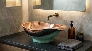 Copper Sink Modern <b>Bathroom</b> <b>Vanity</b> Basin <b>Rustic</b> Farmhouse Washbasin Handcrafted Copper Vessel Sink Luxury Decorative <b>Bathroom</b> - Product Image 5