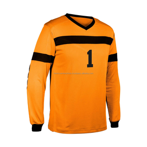 Custom Football Jerseys Breathable 100% Polyester Full Sleeve <b>Soccer</b> Training Shirts Custom Logo Printing Heat-Transfer V-neck - Product Image 1