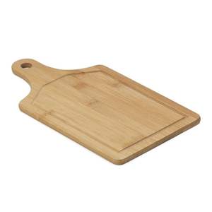 Accesorios de Cocina al por Mayor de Fábrica, Tabla de Cortar de Bambú Natural Sólida con Mango de Acero Inoxidable - Product Image 2