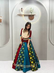 Traditional Indian Women's Floor-Length Cotton <b>Lehenga</b> Set Colorful Printed <b>Skirt</b> Quick Dry All Seasons for Wedding Occasion - Product Image 4