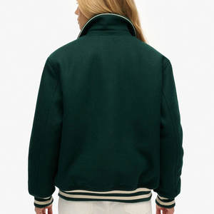 Veste universitaire pour femme, style streetwear, avec logo personnalisé, grande taille, en polaire courte, pour l'hiver, tenue décontractée pour femme, vente en gros - Product Image 4