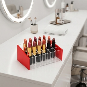 Transparent Eco-Friendly Lightweight Acrylic Modern Makeup Organiser Lipstick Holder Display <b>Stand</b> for Beauty Counter Retail - Product Image 2