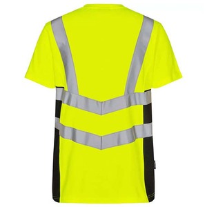 Camiseta de Trabajo de Alta Visibilidad Roja para Hombre con Franjas Reflectantes, Material de Poliéster - Product Image 3