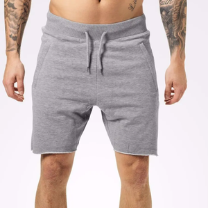 Pantalones Cortos de Verano para Hombre, Novedad al por Mayor, Color Sólido con Ribete a Rayas, Casuales, Tejidos, de Lana, Digitales - Product Image 1