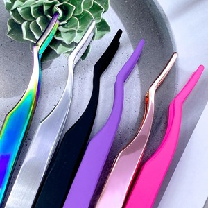 Pinzas para Pestañas, Aplicador de Pestañas, Herramientas de Maquillaje, Pinzas para Cejas de Acero Inoxidable, Rectas, Personalizadas - Product Image 2