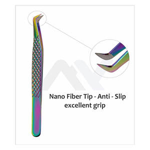 Juego de 4 Pinzas Profesionales para Extensión de Pestañas, con Punta de Fibra Premium, Acero Japonés, Agarre de Diamante, en Elegante Color Rosa - Product Image 3