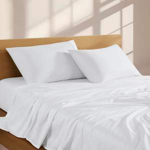 Parure de lit 4 pièces en percale de coton pur de luxe 200 fils, respirante, pour hôtel et usage domestique, drap plat et drap-housse, vente directe usine, personnalisable - Product Image 4