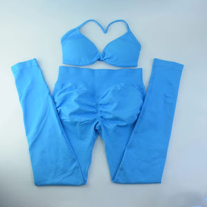 Conjunto Deportivo de Yoga de Dos Piezas para Mujer, Personalizado, de Alta Calidad, con Logotipo Frontal, en Spandex/Nylon Transpirable - Product Image 4