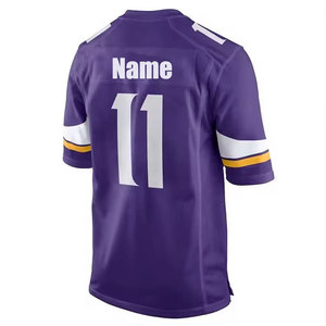 Maillot de football américain rouge à col en V, manches courtes, imprimé par sublimation, maille respirante, coupe classique pour homme, vêtements d'équipe - Product Image 2
