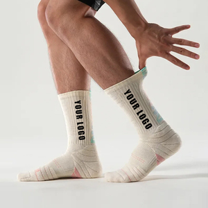 Chaussettes de sport professionnelles en tricot, design personnalisé, chaussettes de basketball unisexes, logo personnalisé, chaussettes de sport tubulaires - Product Image 3