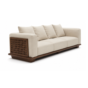 Sofá Individual Moderno y Duradero de Madera Maciza Tapizado en Tela de Lujo para Sala de Estar, Apartamento, Hotel, Villa - Product Image 1