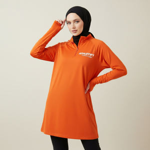 Haut élégant à manches longues pour femme, avec trous pour les pouces, confortable, respirant, doux, tenue modeste musulmane, pour le sport et le quotidien, à superposer - Product Image 1