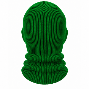 Cagoule tricotée verte à 3 trous, masque intégral, couvre-chef chaud d'hiver pour extérieur, taille adulte unisexe 56-58CM - Product Image 2