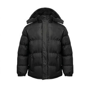 Chaqueta de invierno para hombre, informal, gruesa, cálida, tipo burbuja, a prueba de viento, con cierre de cremallera, térmica, con bolsillos y logotipo personalizado. - Product Image 1