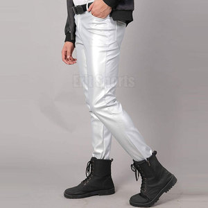 Pantalon en cuir pour homme, design personnalisé, couleur au choix, haute qualité, pour l'hiver, usage extérieur, coupe droite, taille mi-haute, léger, décontracté - Product Image 4