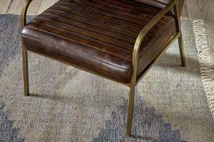 Fauteuil en cuir côtelé Mirai, sièges modernes haut de gamme, revêtement durable, vente en gros, exportation d'Inde - Product Image 5