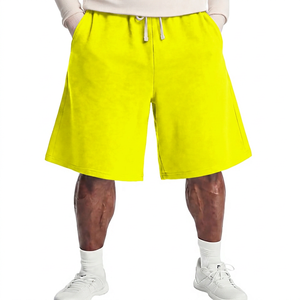 Shorts Bermuda Sportifs en Coton Uni Écologique pour Hommes, Taille Mi-Haute avec Cordon de Serrage, Tissu Tricoté Respirant Décontracté - Product Image 4