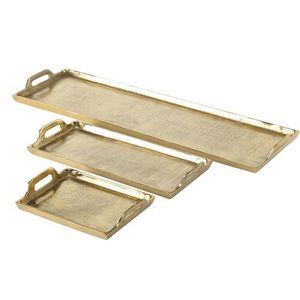 Plateau de service en laiton artisanal de luxe avec motif floral gravé pour cadeau de mariage, décoration intérieure et présentation haut de gamme pour les repas - Product Image 1