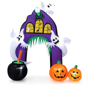 Decorazioni Gonfiabili di Halloween per Esterni da 2,7 Metri: Arco a Castello con Ragno e Fantasmi Integrati - Product Image 1