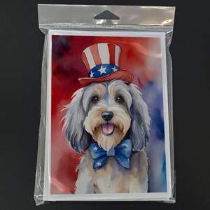 Terrier tibétain patriotique américain fantaisiste A7 cartes de note 8 Pack 5x7 cartes vierges avec enveloppes pour salutations - Product Image 3
