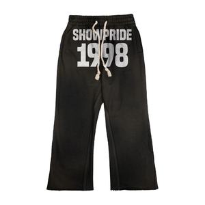 Sudadera con capucha de marca personalizada CHÁNDAL UNISEX logotipo personalizado de peso pesado pantalones de chándal acampanados con chándal para hombres al por mayor - Product Image 4