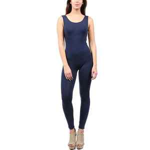 Mono de yoga ajustado de punto sin mangas, largo completo, sexy, casual, transpirable, ecológico, con media cremallera y logotipo personalizado para mujer - Product Image 4