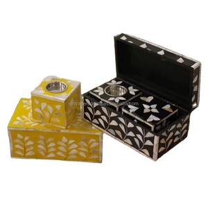 Ensemble de brûleurs Bakhoor modernes et élégants avec détails en nacre irisée, parfait pour les cadeaux et les expositions arabes du Ramadan - Product Image 1