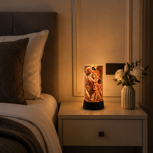 Divine Glow Radha Krishna LED Table Lamp Spiritual <b>Night</b> <b>Light</b> Home Temple Bedroom Decor USB Powered Gift 9.5 Inch Acrylic Lamp - Product Image 4
