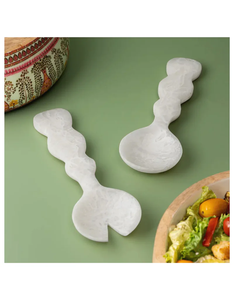 Handmade Resin <b>Salad</b> <b>Tools</b> Server Set Modern Artistic Design Eco-Friendly Dishwasher Safe Tableware Home Kitchen Decor American - Product Image 1