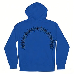 Sudadera con Capucha para Hombre, Estampado de Telaraña, Informal, de Algodón, Corte Regular, Otoño, Azul, Rojo, Blanco, Negro - Product Image 6