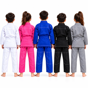 Kimono de Jiu Jitsu Brasileño (BJJ) personalizado para niños, uniforme juvenil de BJJ al por mayor, OEM, kimono de BJJ azul, ropa de artes marciales para niños - Product Image 2