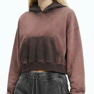Sudadera con Capucha para Mujer, Estilo Urbano, de Felpa Regular, Transpirable, Resistente al Viento, con Impresión de Serigrafía Personalizada, Lavado Ácido - Product Image 1