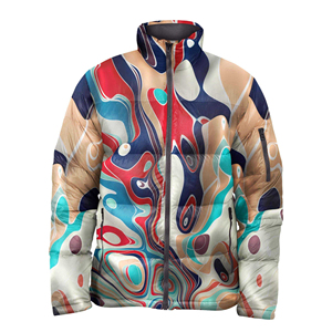 Custom Logo Men’s Plus Size Nylon Hooded Winter Puffer <b>Parka</b> Sublimation Printed Cotton Padded Zip-Up Bubble Wholesale - Product Image 3