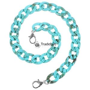 Fashion Trend Resin Chain Necklace Offset Waterproof Lightweight Unique Jewelry for Women Statement Accessories Tradebyd - Product Image 1