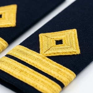 Épaulettes de grade marine et or, brodées de fils dorés, à coudre, en paire - Product Image 3