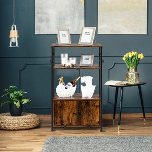 Étagère de cuisine multifonctionnelle à 3 niveaux avec 8 crochets, support pour micro-ondes, support pour four, organisateur utilitaire, 1 armoire de rangement de cuisine - Product Image 6