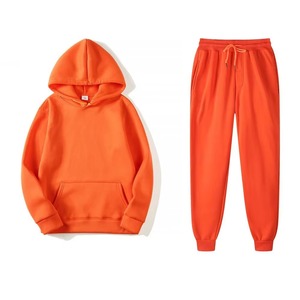 Ensemble sweat-shirt à capuche bleu et pantalon de jogging pour homme, tricoté, couleur unie, tenue décontractée pour l'automne - Product Image 3